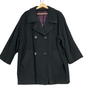 Regency Cashmere Black Double Breasted Overcoat Women's  Size 16
